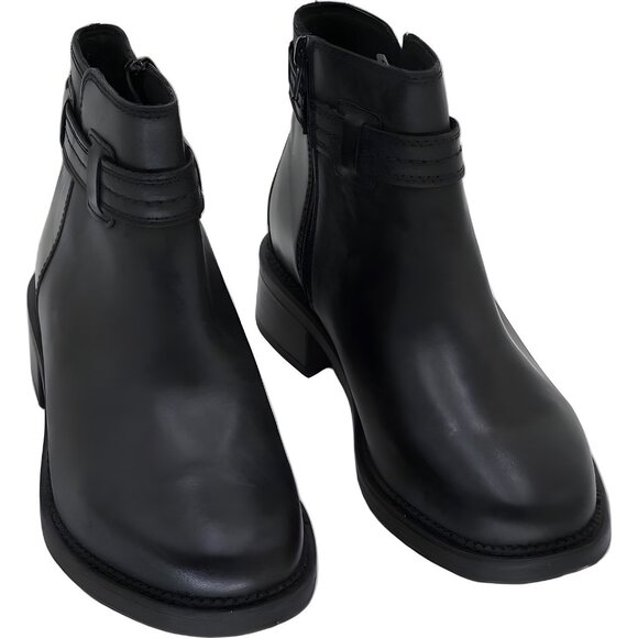 Clarks Maye Ease Women's Ankle Boot Zip Strap Black Comfort US 6W - Picture 1 of 6
